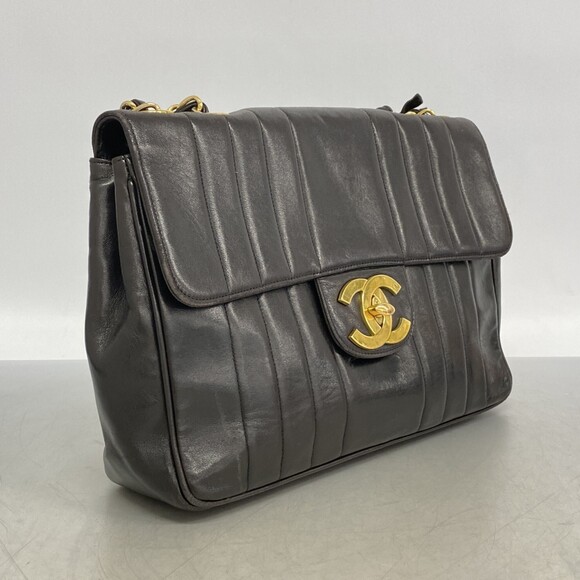 Chanel Mademoiselle Shoulder Bag, Double Chain, Lambskin, Black, Women's - Picture 2 of 12